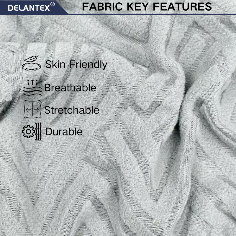 Delantex New Design 100 Polyester Polar Fleece Fabric, Clipping and Carving Fleece Material for Winter Warm Cloth