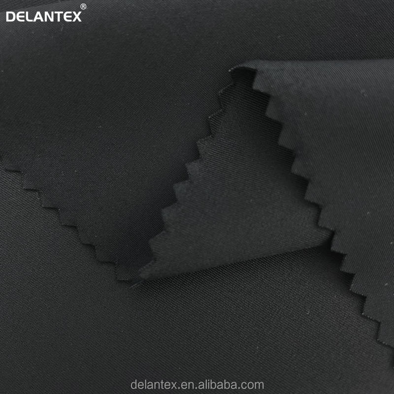 Delantex Soft Skin Friendly Black Nylon Spandex Matte Stretch Fabric for Swimwear Athleisure Performance Fabric