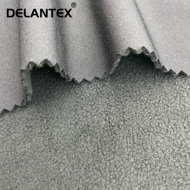 Delantex Customized 4 Way Spandex Polar Fleece Laminated Boned Softshell Polyester Fabric