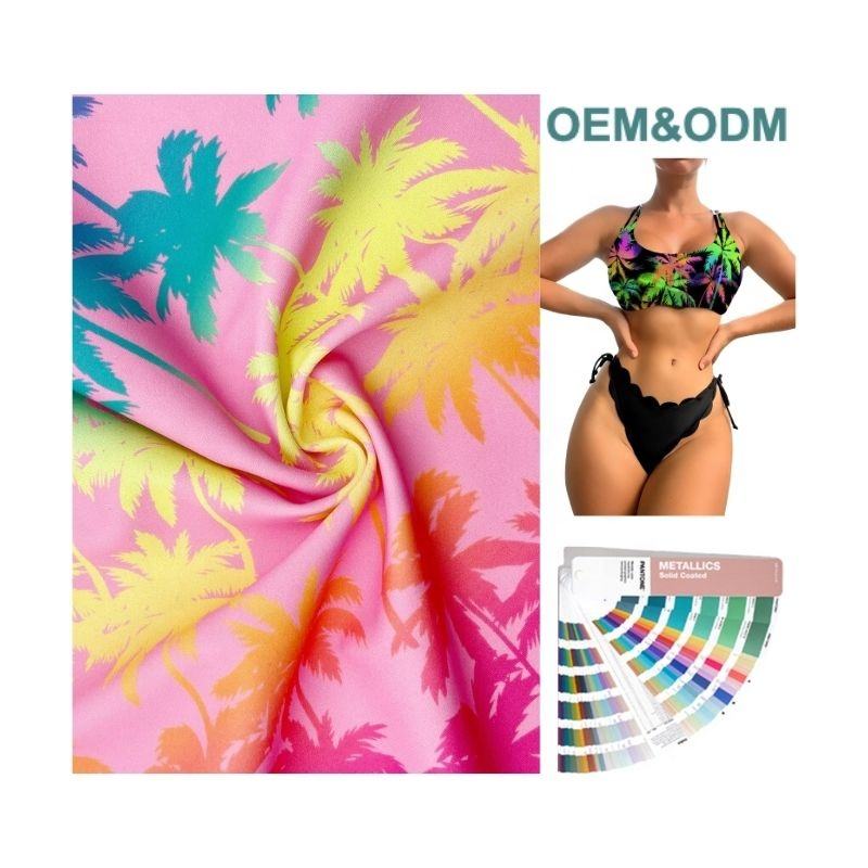 Delantex 80%polyester 20%spandex New Fashion Printed Weft Fabric Material Swimwear Fabric for Sale