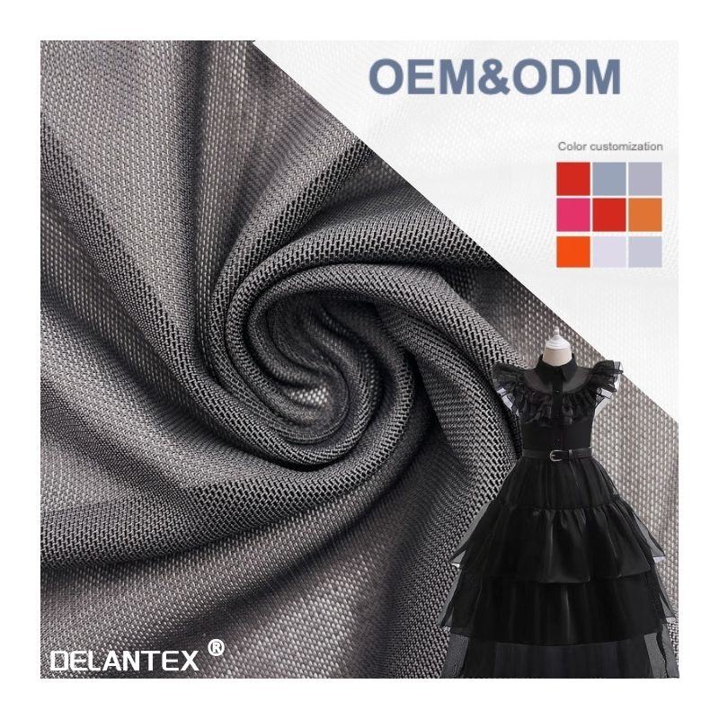 Delantex Women's Long Slimming Gauze Fairy Skirt Fabric Breathable Spring Mesh Skirt Fabric