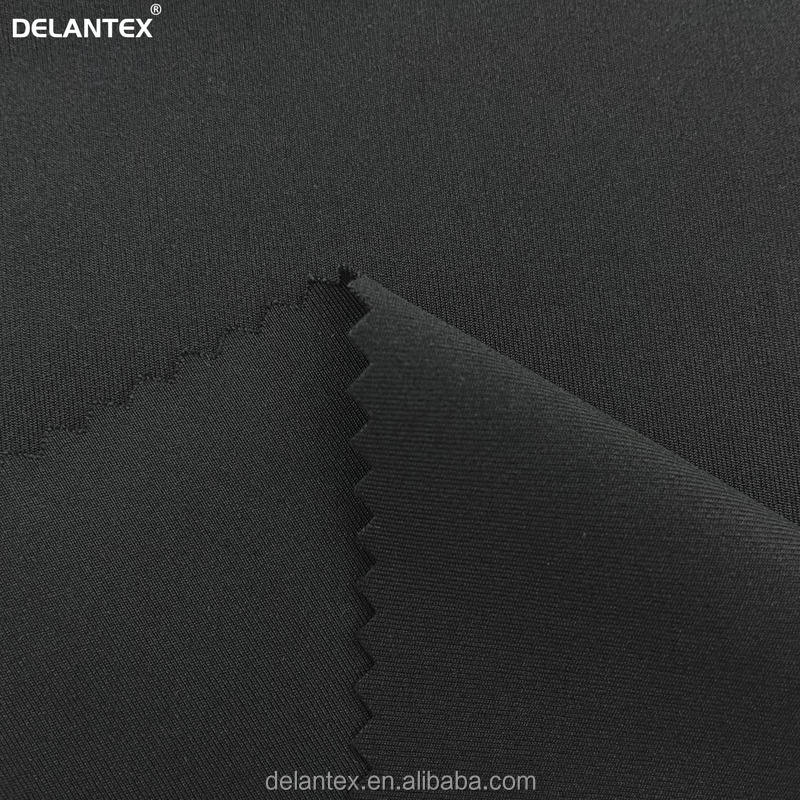 Delantex Black 70nylon 30spandex Solid Breathable Interlock Fabric for Sportswear