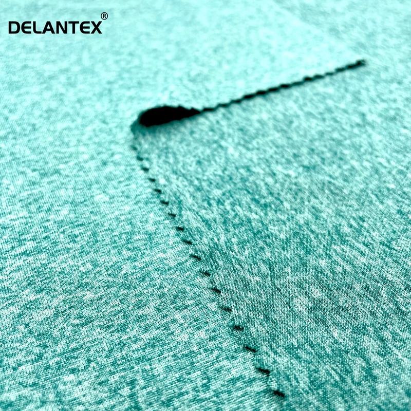 Delantex Cationic 90%Polyester 10%Spandex Melange Single Jersey for Sportswear