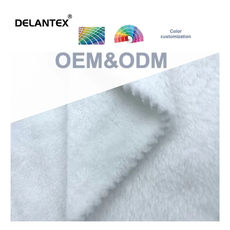 Delantex Bedding Home Textile Discount Plush Material Coral Fleece Fabric for Blankets