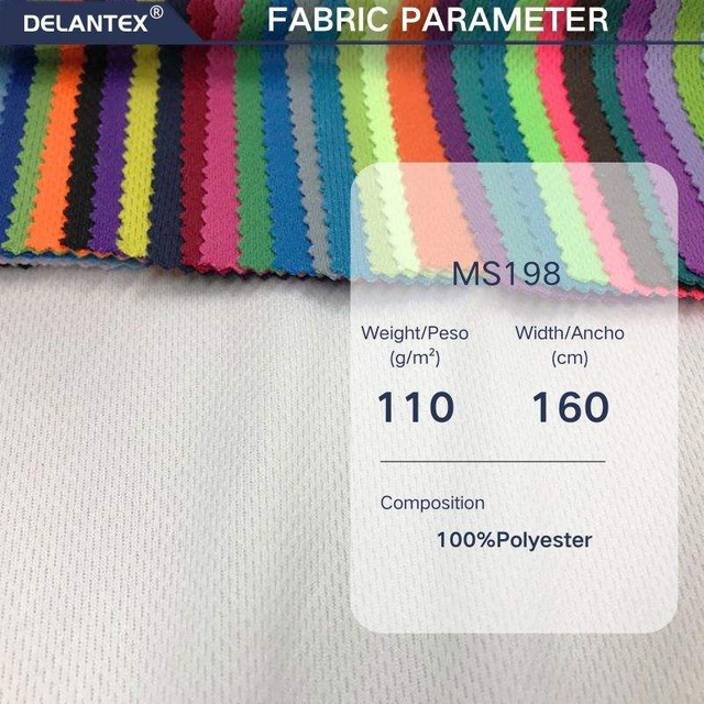 Delantex Birds Eye 100%Polyester Polo Double Pique Knitted Fabric