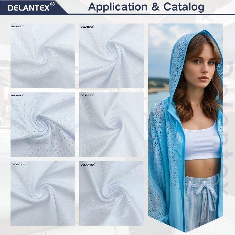 Delantex 75D Polyester Mesh Fabric for Sunscreen Clothing