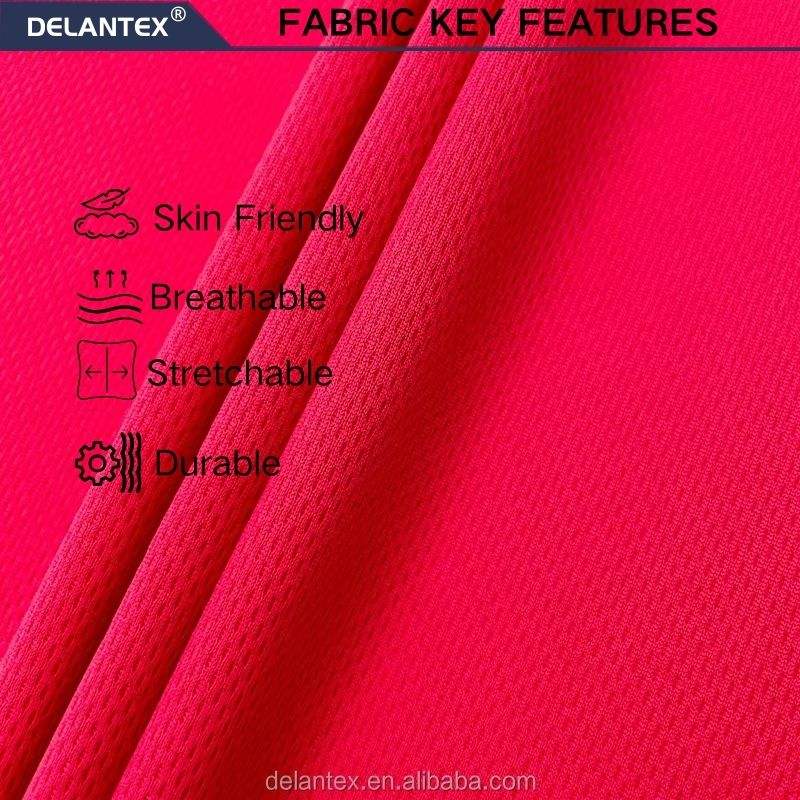 Delantex High Quality Stretch Terylene Lining Breathable Knitted Weft 100 Polyester Brid Eye Fabric Free Sample