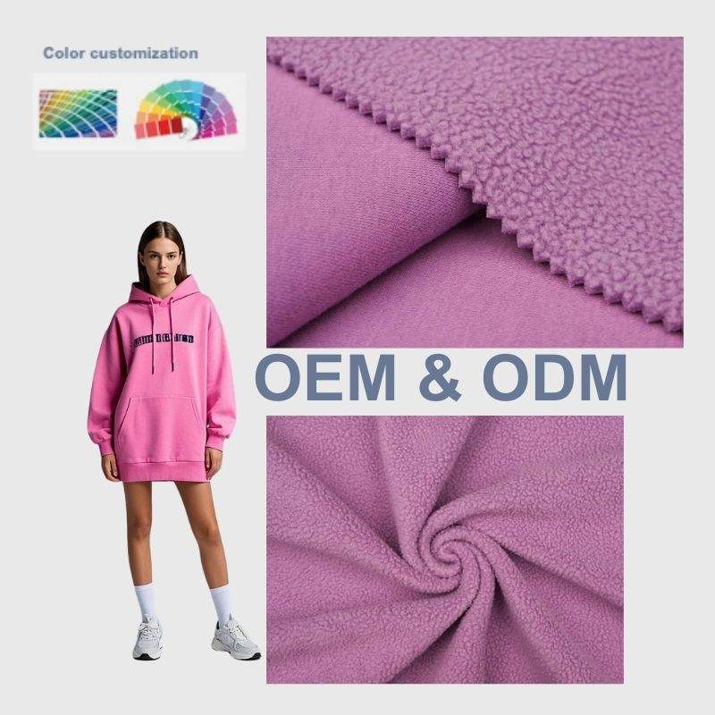Delantex 80% Polyester 20% Cotton French Terry Fleece Fabric Brushed Knitting Fabric for Girls Hoodie for Sleepwear Outdoor