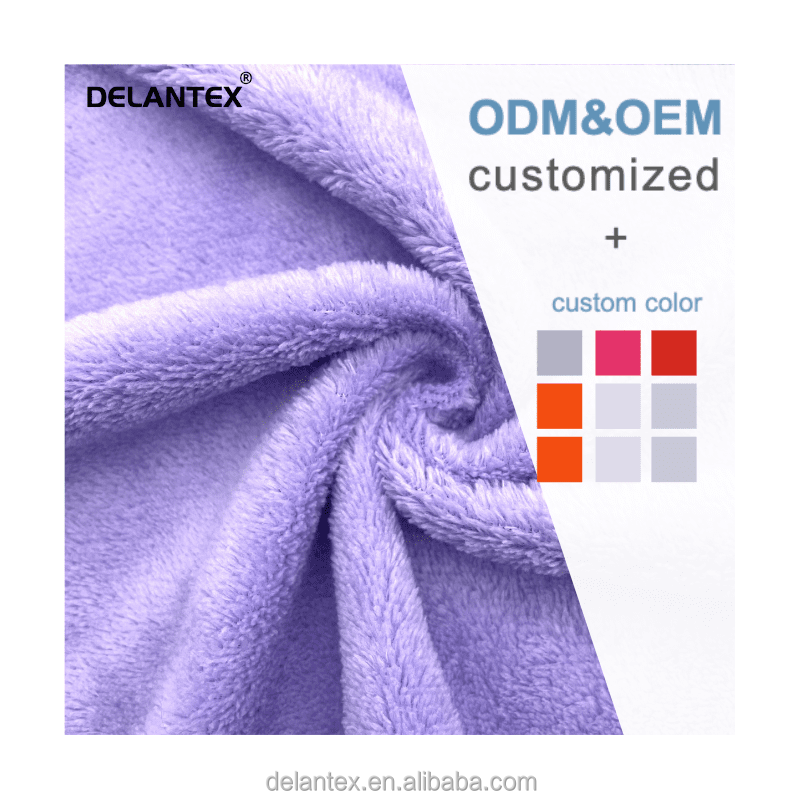 Delantex Customized Soft Flannel Fleece Fabric for Garment Bedding with High Quality Free Samples