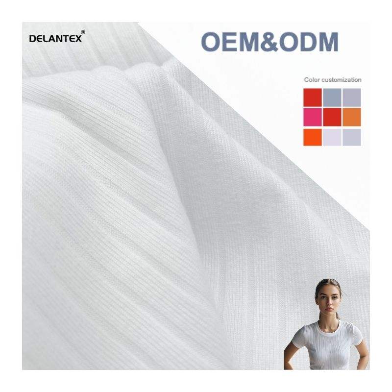 Delantex Elastic Fabric Sublimation 200 Gsm Rib Jersey Brushed Fabric for Girls' T-Shirts Sleepwear Use Free Sample