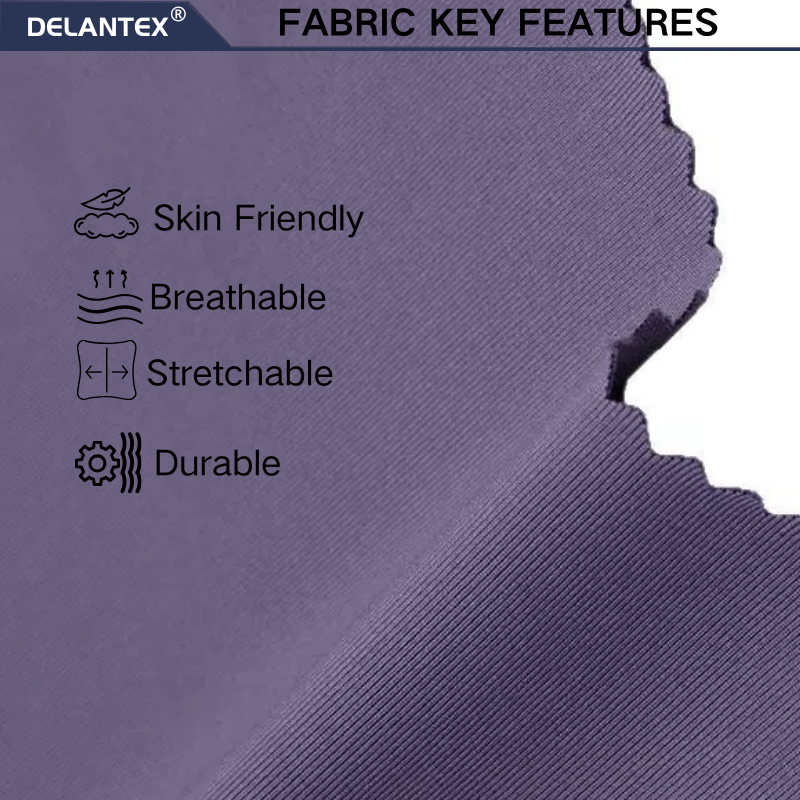 Delantex Top Knit Fabric Weft Stretch Fabric 220gsm 168cm Made Spandex for Yoga Shape Wear Wear