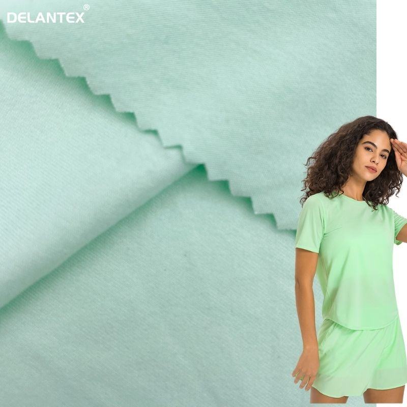Delantex Custom Color Weft Knitted Poly Spandex Jersey Fabric Lightweight 2 Sided Brushed for Sleepwear Lining 100% Polyester