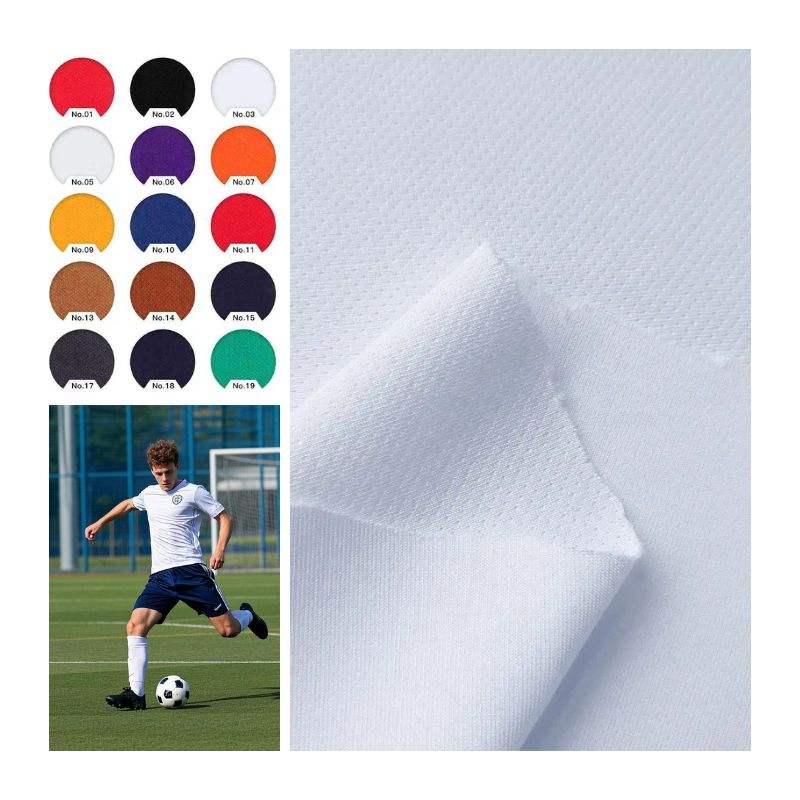 Dry Fit Polyester Sportswear Jersey Polyester Sports Mesh Knitted Fabric Sublimation Fabric Supplier Free Sample