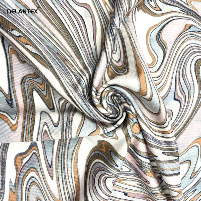 Plaid Printed Polyester Fabric Soft Smooth 4 Way Stretch Knit Fabric