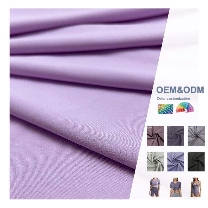 Delantex Spandex Knitting Fabric 220gsm Moisture-Wicking for Activewear Yoga Leggings Eco-Friendly Dye Free Sample