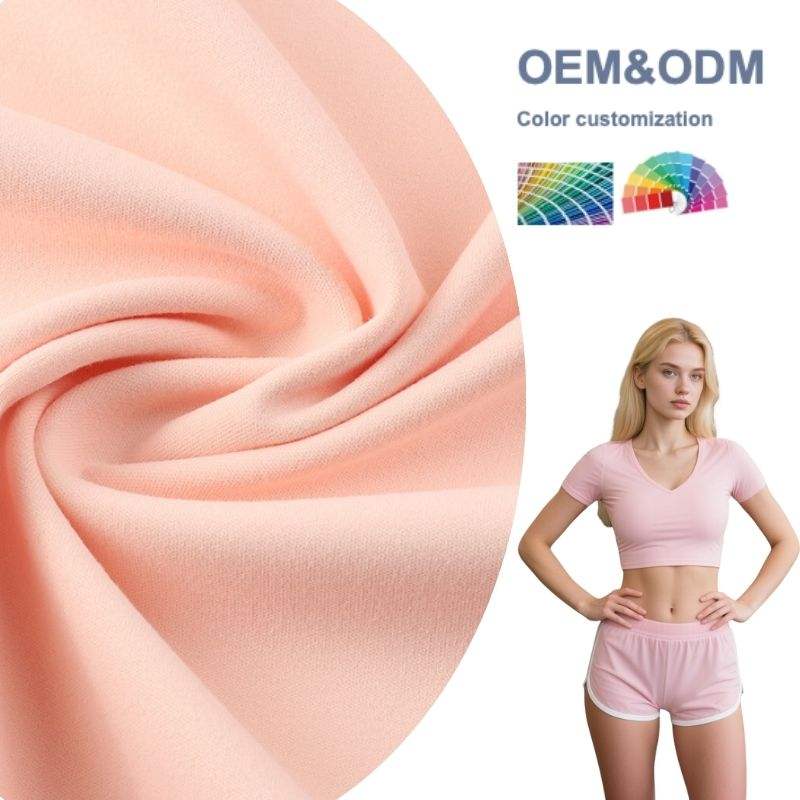 Delantex Free Sample Fabric Breathable Sportswear Top Knitting Fabric Double Knit Fabric for Yoga