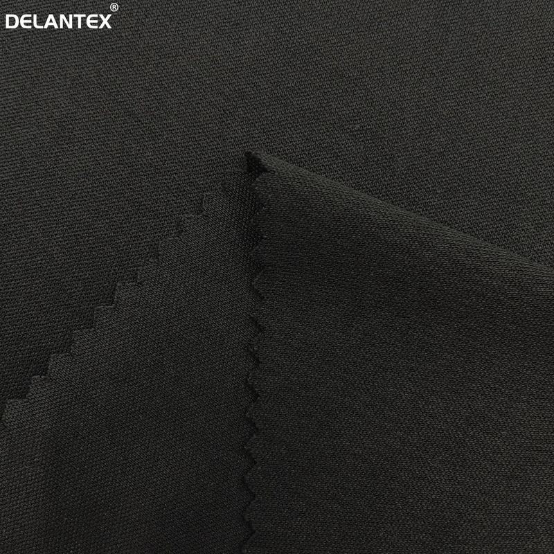 Skin Friendly Interlock Black 100 Polyester Interlock Fabric for Garment Free Sample