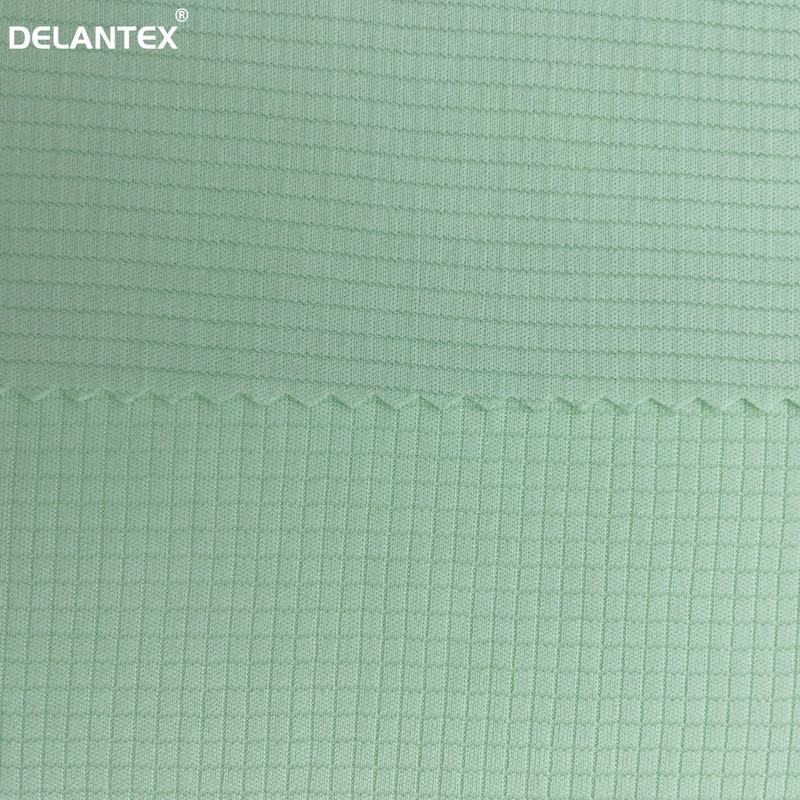 Delantex Moisture Wicking Breathable Plaid Checkered Mesh Jersey Fabric for T-shirt Free Sample