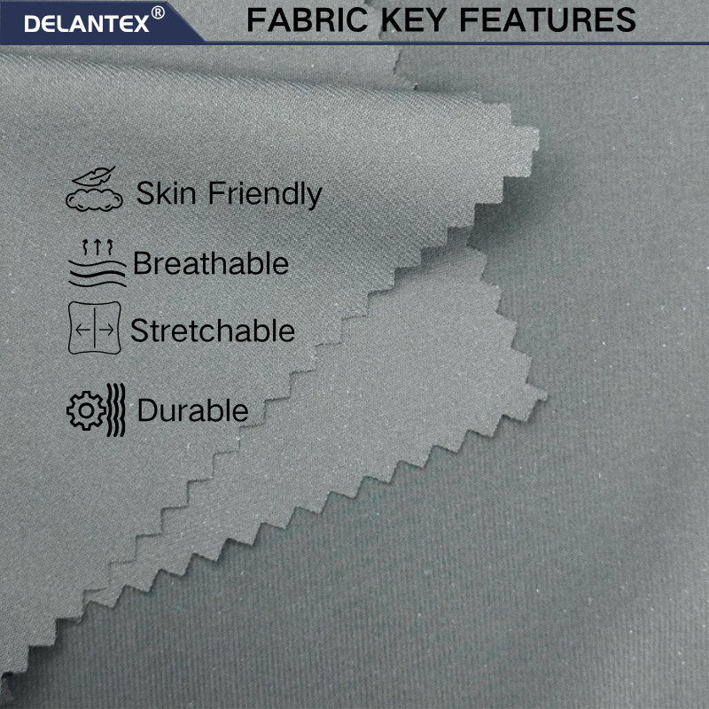 Delantex Chinese Manufacturer of Nylon Spandex Fabric, Specializing in Black 160cm and 255gsm Door Width and Weight