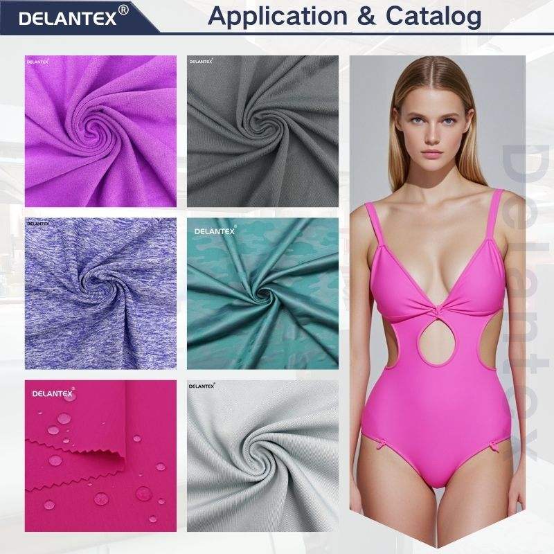 Delantex New Circular Polyester Spandex Tube Fabric Quick-Dry Breathable Yoga and Swimwear Tie Dye Textured Plain Style