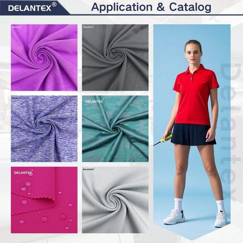 Delantex Skin Friendly 95% Polyester 5% Spandex Double Brushed Jersey Fabric for Sport T-Shirts Sleepwear Outdoor Lining