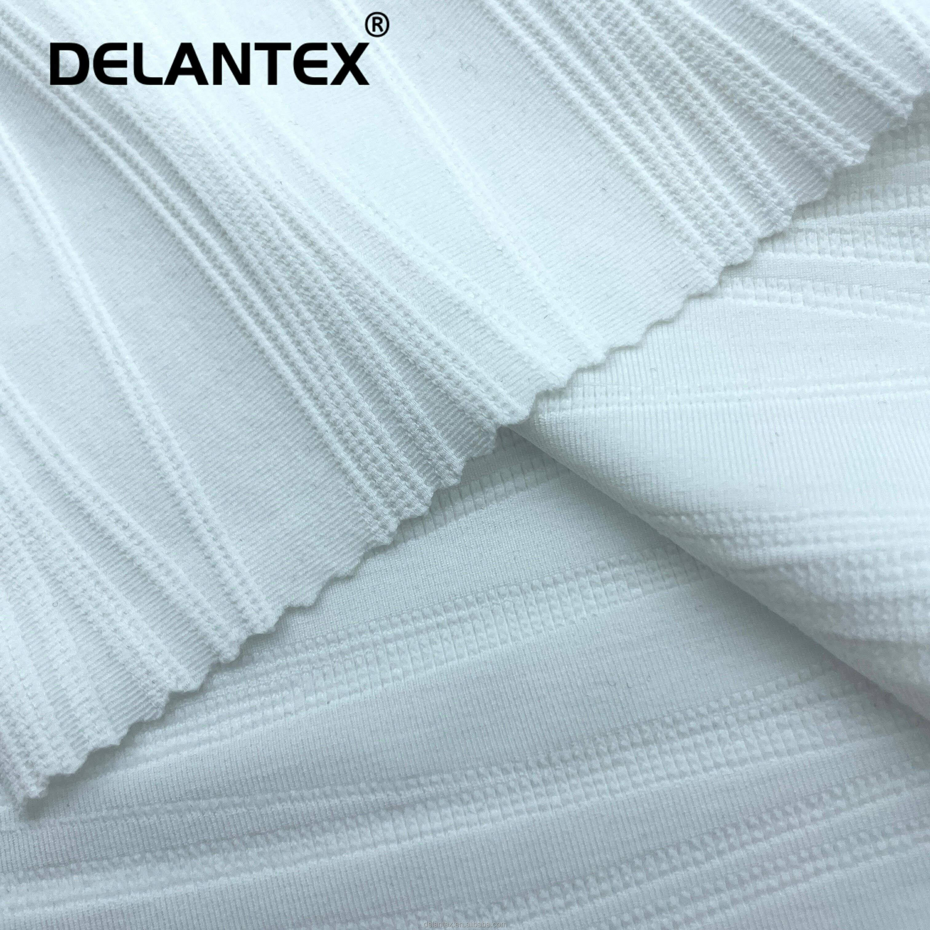 Delantex Knitting Jacquard Dry Fit Polyester Spandex Sport Jersey Knit Plain Dyed DTY Holey Jacquard for Sportswear Free Sample