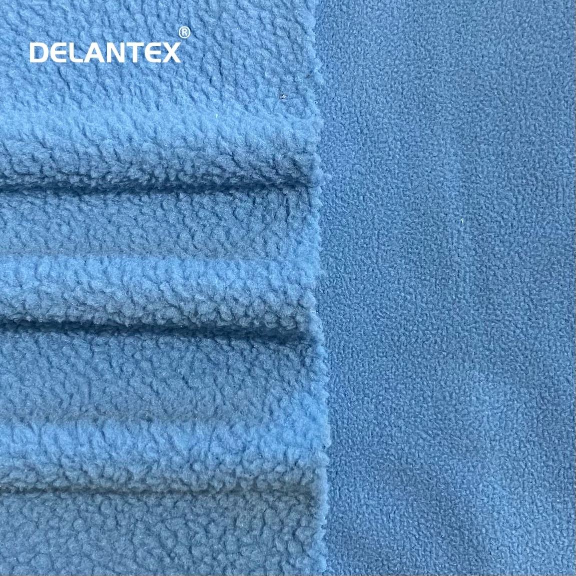 Delantex Customization Hot Sell Polyester Sherpa Fleece Fabric Bonded with Polar Fleece for Winter Coat and Blanket Free Sample