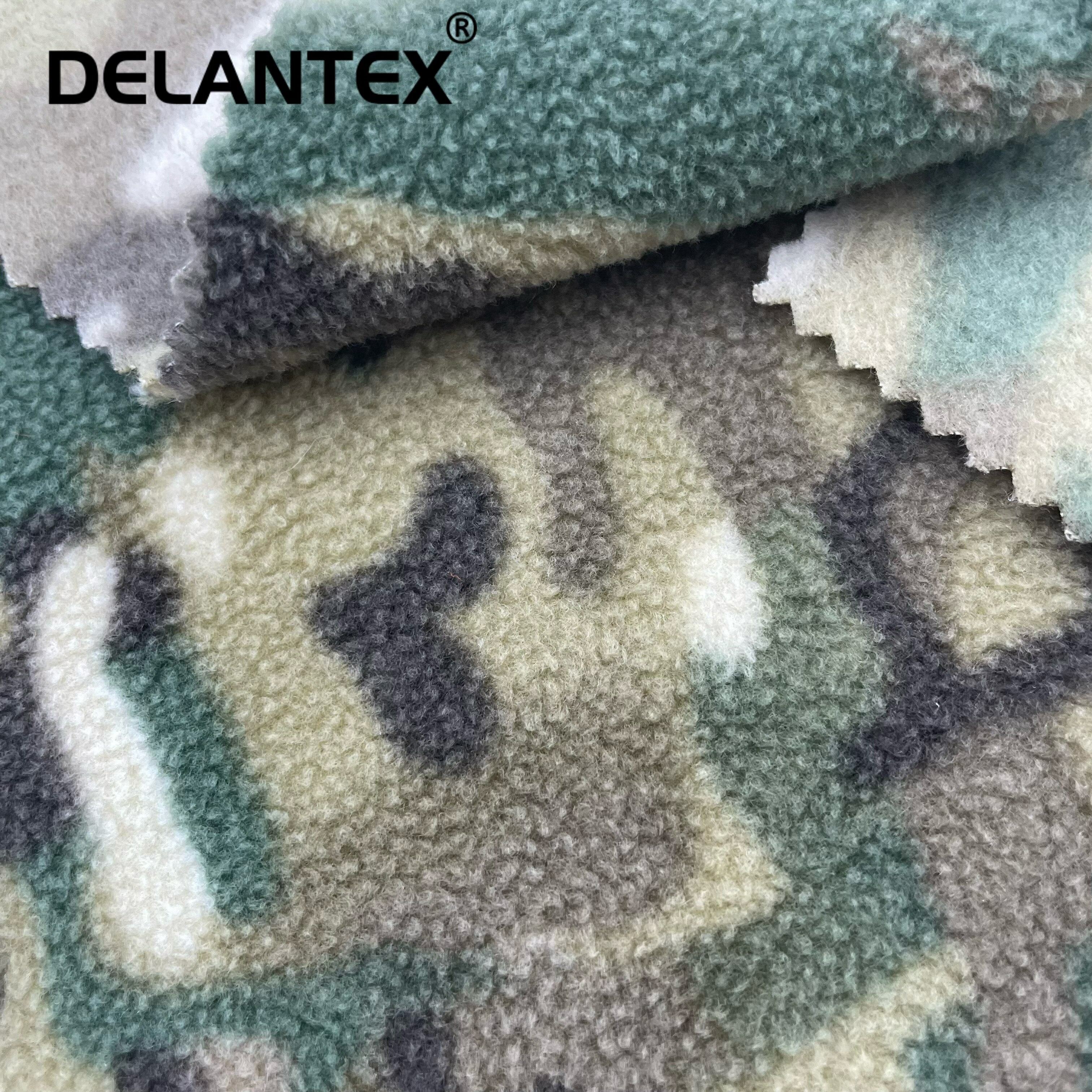 High Quality Knitted 320GSM Camo Polar Fleece Fabric Free Sample