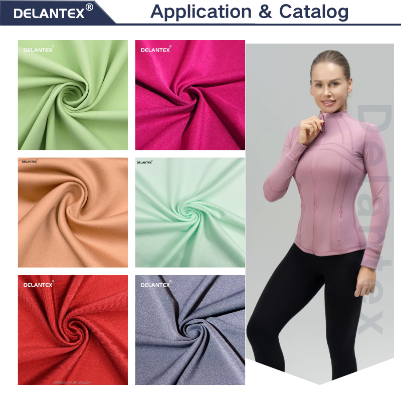 Delantex 175gsm/160cm Nylon Spandex Fabric for Yoga Swim Sport Wear Specialization Manufacturing Breathable Wicking Fabric