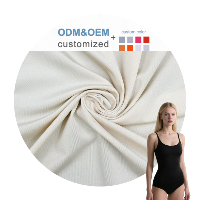 Delantex 86% N+14% SP Raw Material Four-way Elastic Medium Strength Knitted Sportswear Fabric Wholesale Supplier