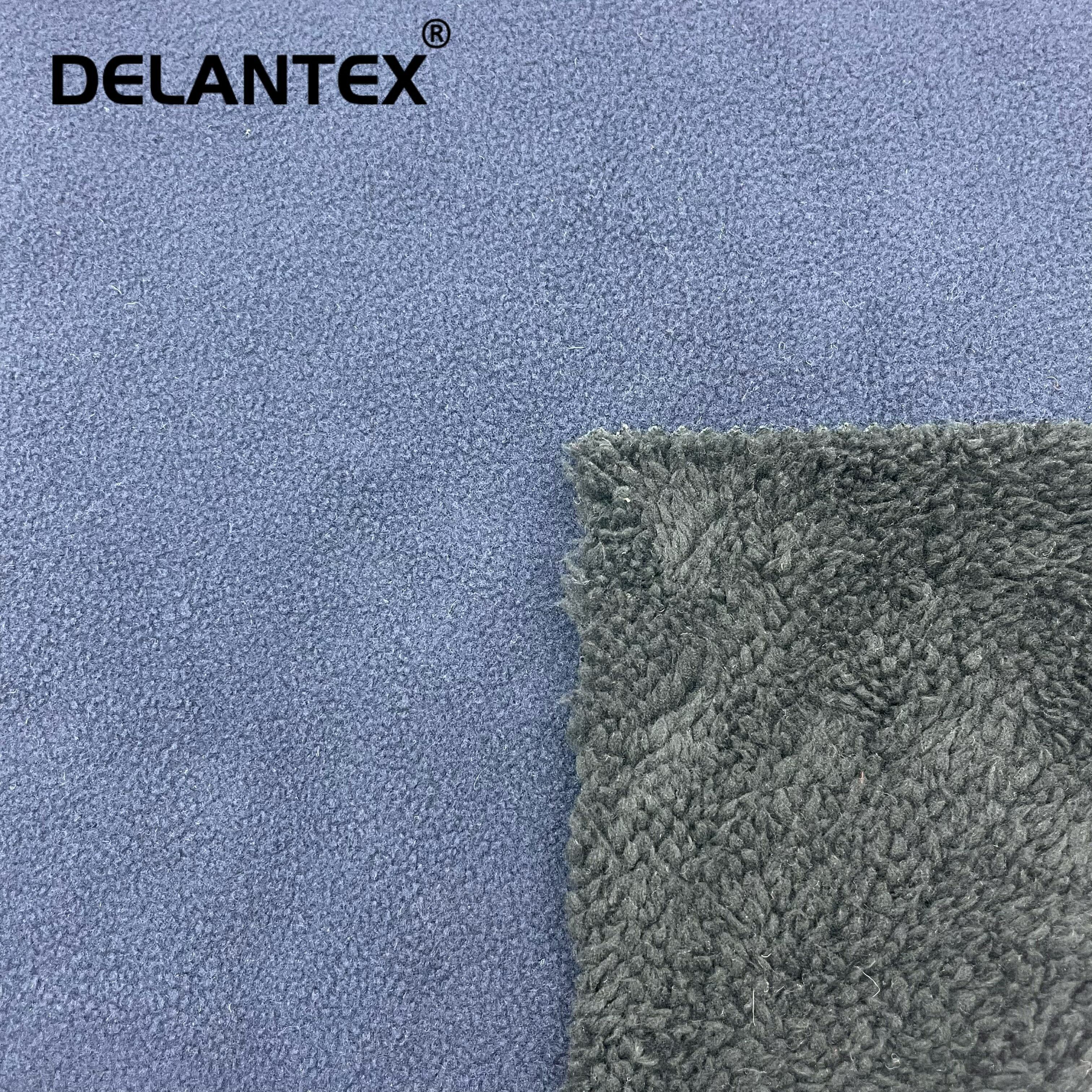 Delantex Manufacture Knit Polyester Polar Fleece and Sherpa Fleece Bonded Fabric Free Sample