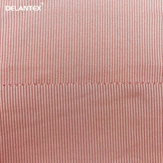 Delantex Factory Price DTY 2*2 Rib 2 Sides Brushed Poly Spandex Rib Fabric Free Sample
