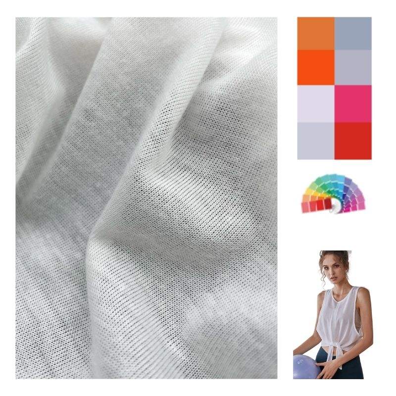 Delantex Sublimation Fabric White Roll 100 Polyester Spun Jersey Fabric for Sun-protective Clothing Free Sample