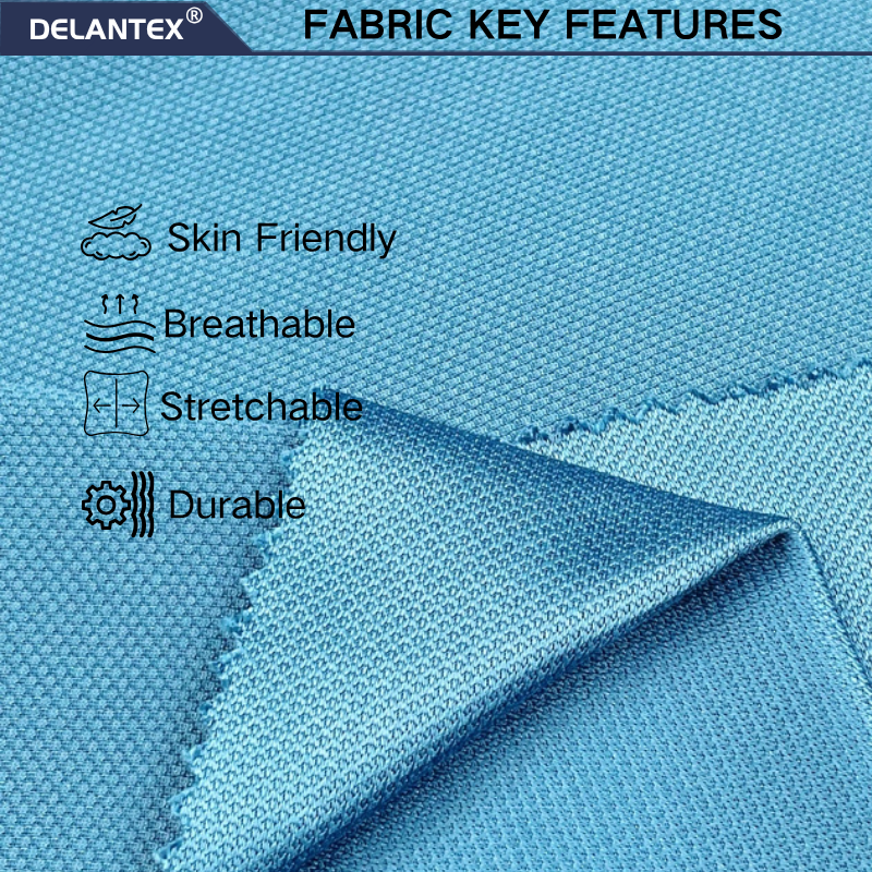 Delantex Knit Textile for Activewear Spandex Leisure Sportswear Comfortable Mesh Fabric