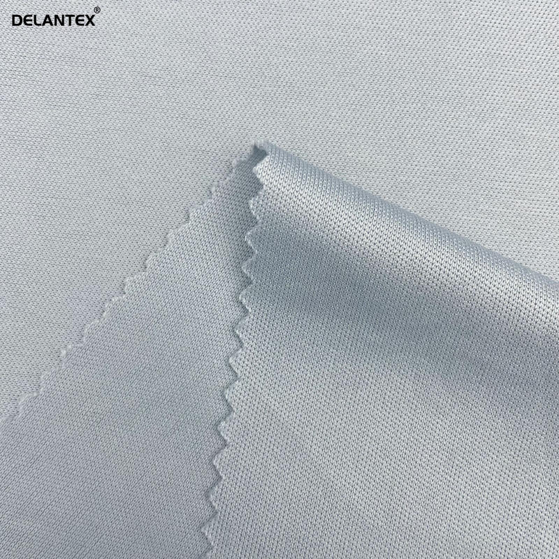 Delantex Lightweight 2 Way Stretch 75/36 Grey Interlock Fabric for Sport Sweatshirt