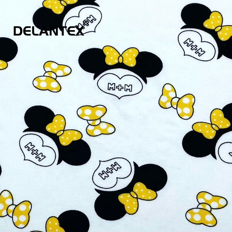 Delantex Double Brushed Printing Fabric 4 Way Stretch Spandex Knitting Fabric by the Roll for Sportswear Free Sample