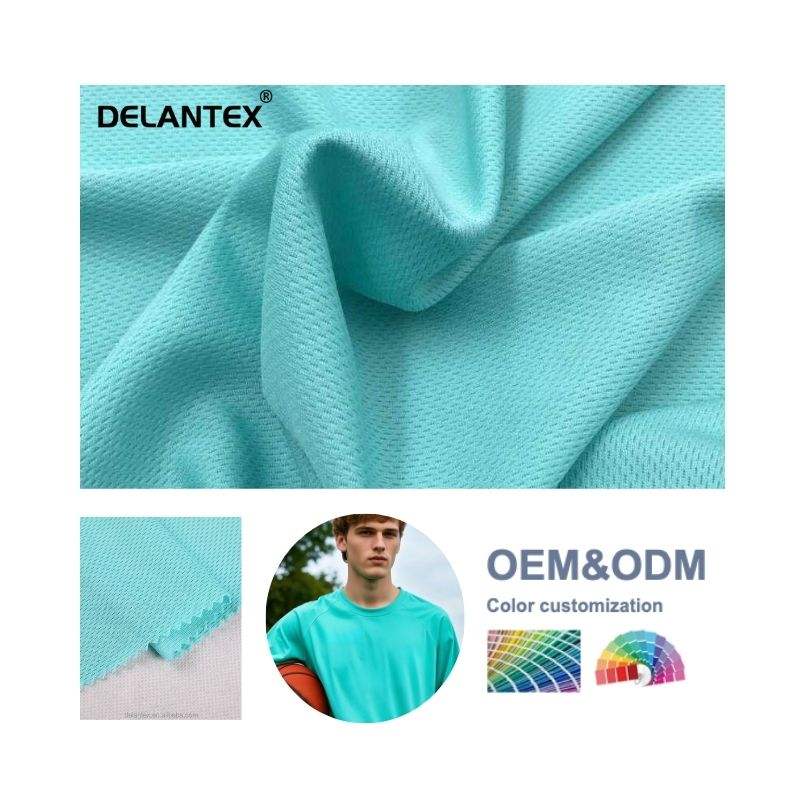 Delantex 100%Polyester Soft Mesh Dry Fit Micro Rpet Mesh Fabric for Basketball Jersey Cloth