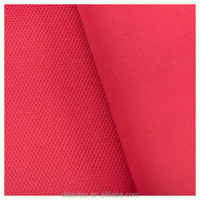Delantex 100% Polyester Knitted Sportswear swiss Pique Fabric Polo Shirt Breathable French Pique Interlock Polo Mesh Fabric