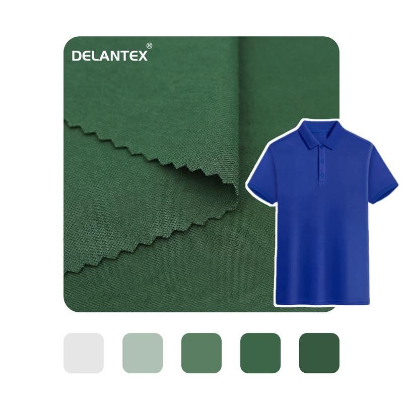 Delantex Breathable Stretch Microfiber Rayon Nylon Spandex Athletic Fabric for Polo Shirts