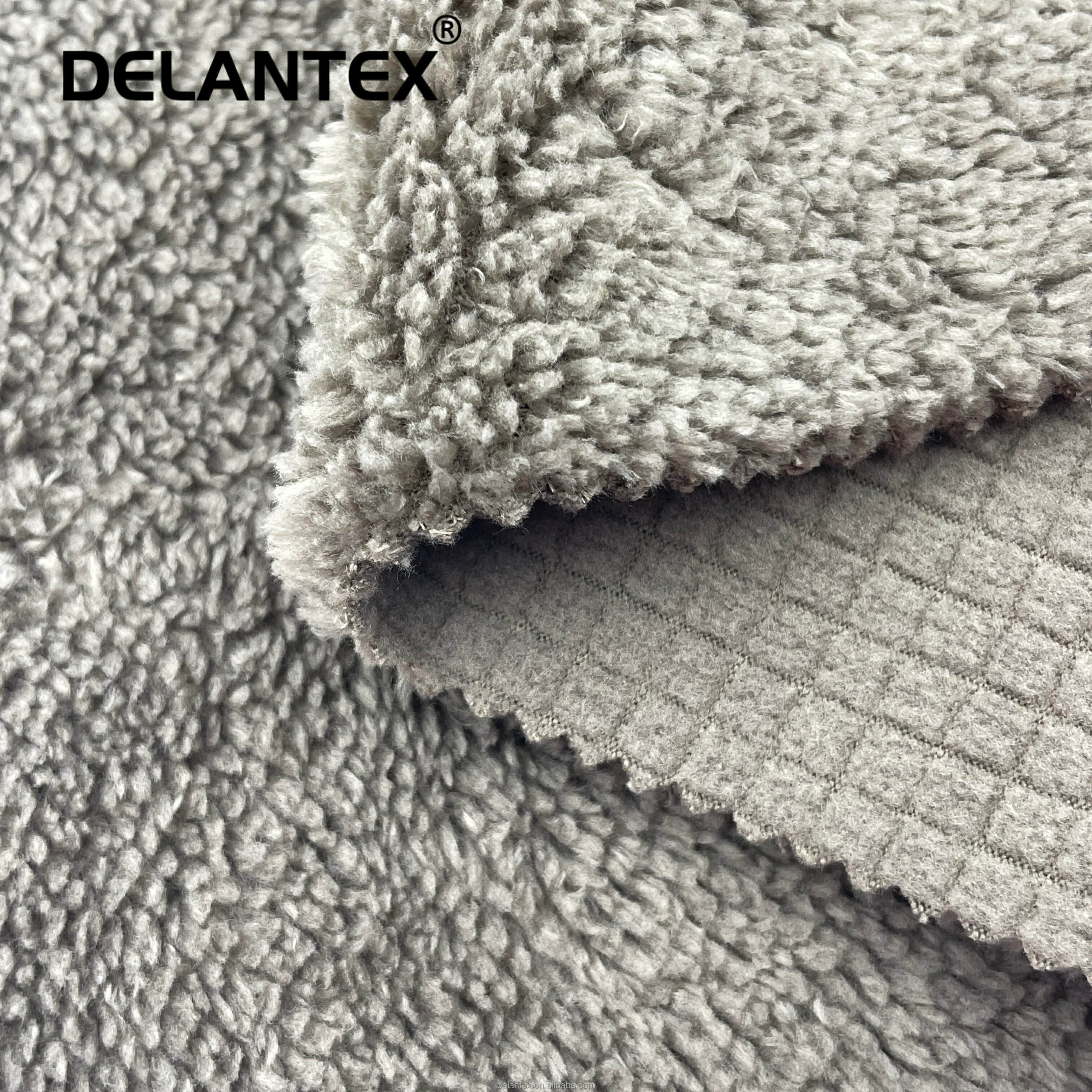390GSM 160CM Polyester Bonded Coral Fleece Fabric for Jackets