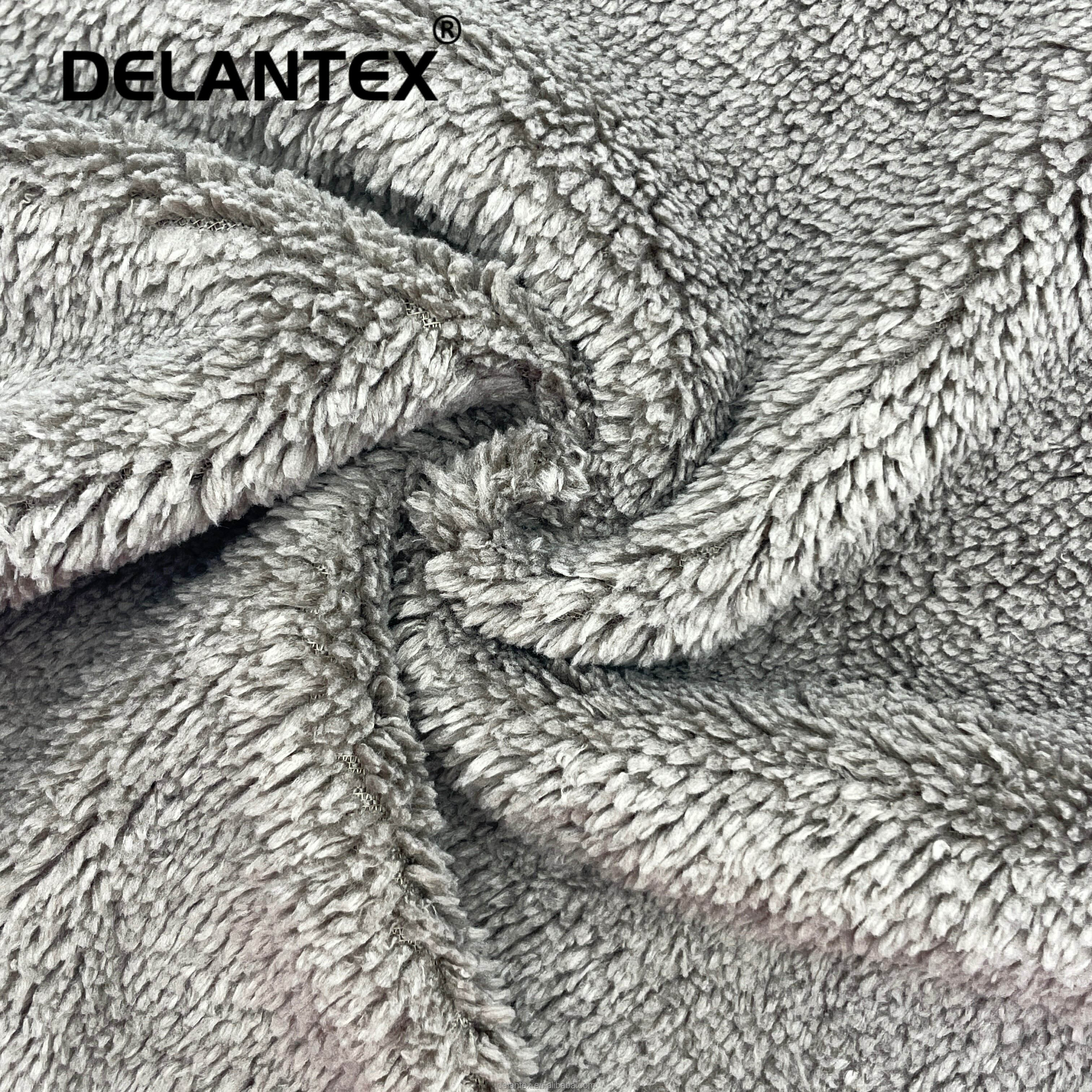 390GSM 160CM Polyester Bonded Coral Fleece Fabric for Jackets