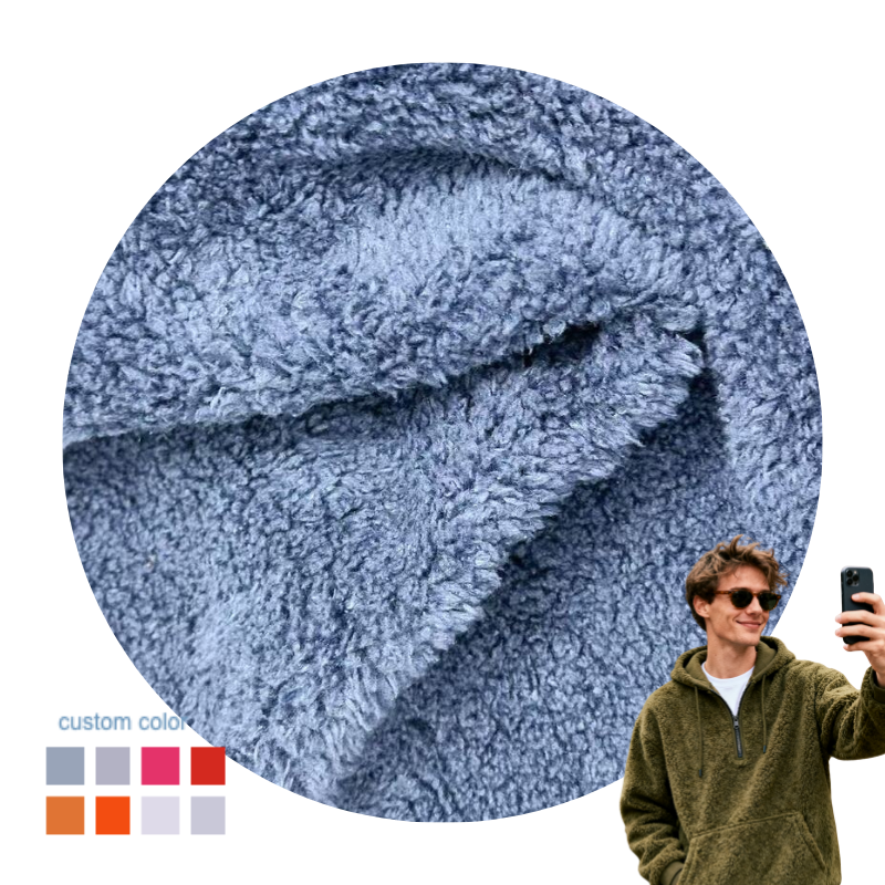 Delantex 160cm 280gsm 100%polyester Sherpa Fleece Fabric for Winter Warm Jacket