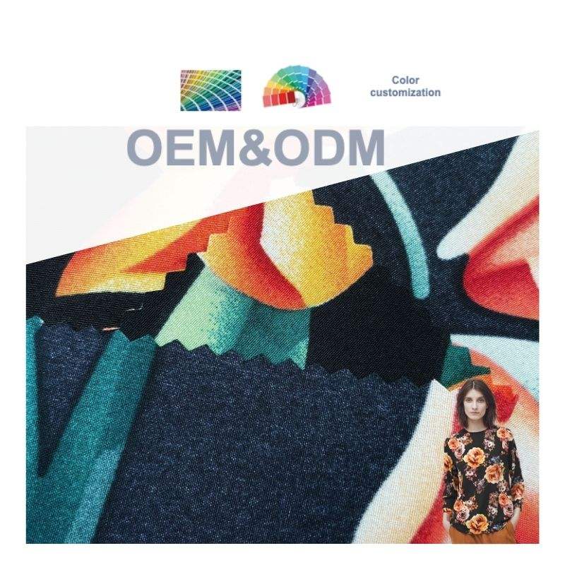Delantex Manufacture Colorful 95%Polyester 5%Spandex Quick Drying Printed 4-Way Stretch Fabric for Blouse