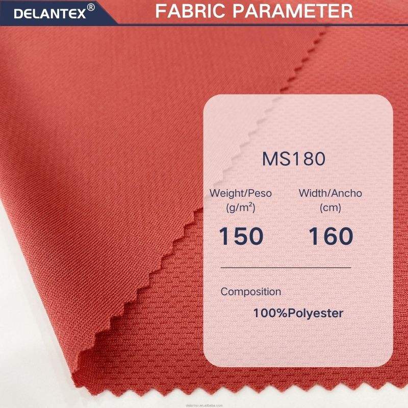 Delantex Good Quality Quick Dry Mesh Fabric 100% Polyester Weft Knitting Fabric for Sportswear