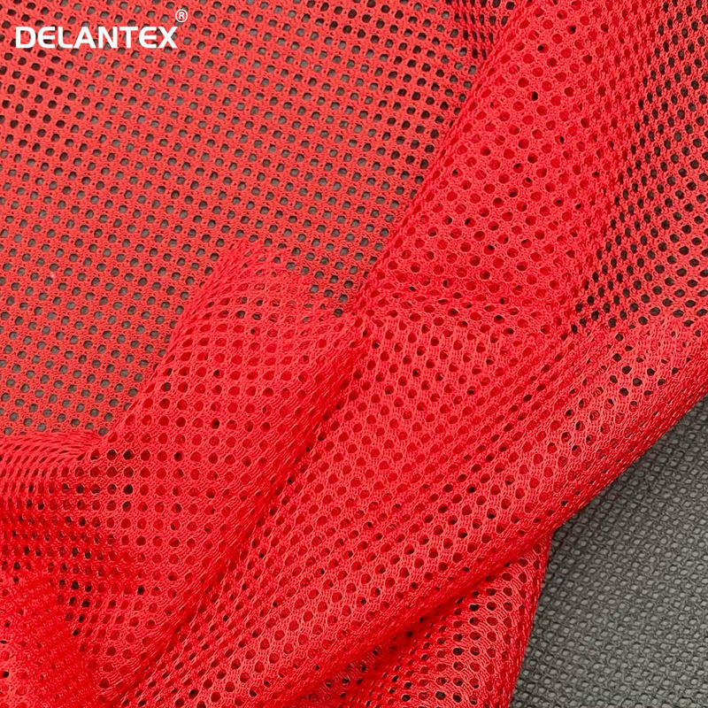 Delantex 100polyester Knitted High Quality Stretch Bird Eye Mesh Fabric for Activewear
