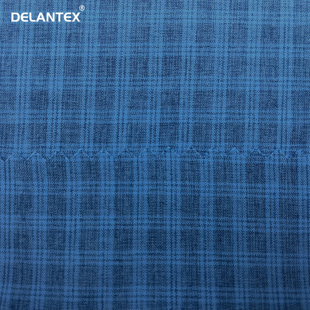 Delantex High Performance Super Soft Light Extinction Cationic Plaids Fabric for Workwear Uniform