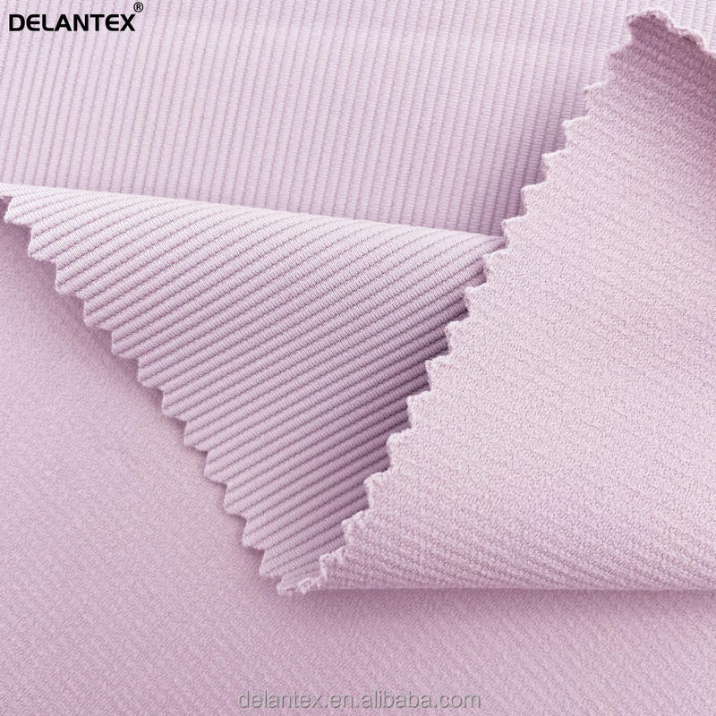 Delantex Plain Dyed Nylon Spandex Micro Fiber Knitted Rib Fabric for Yoga Leggings