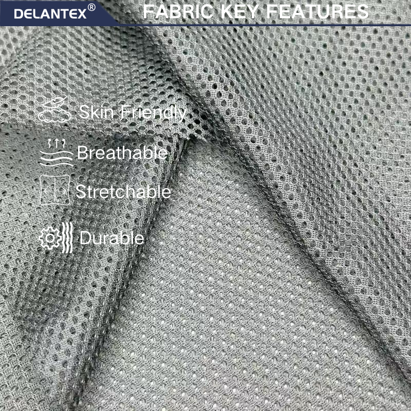 Delantex Quick Dry Mesh Fabric 100%polyester Material