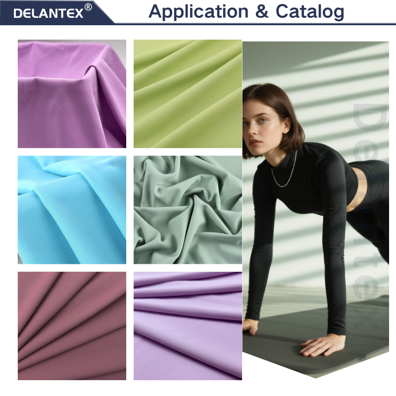 Delantex Two-sided Knitting 81% Nylon 19% Spandex 240GSM Sportswear Nylon Fabric
