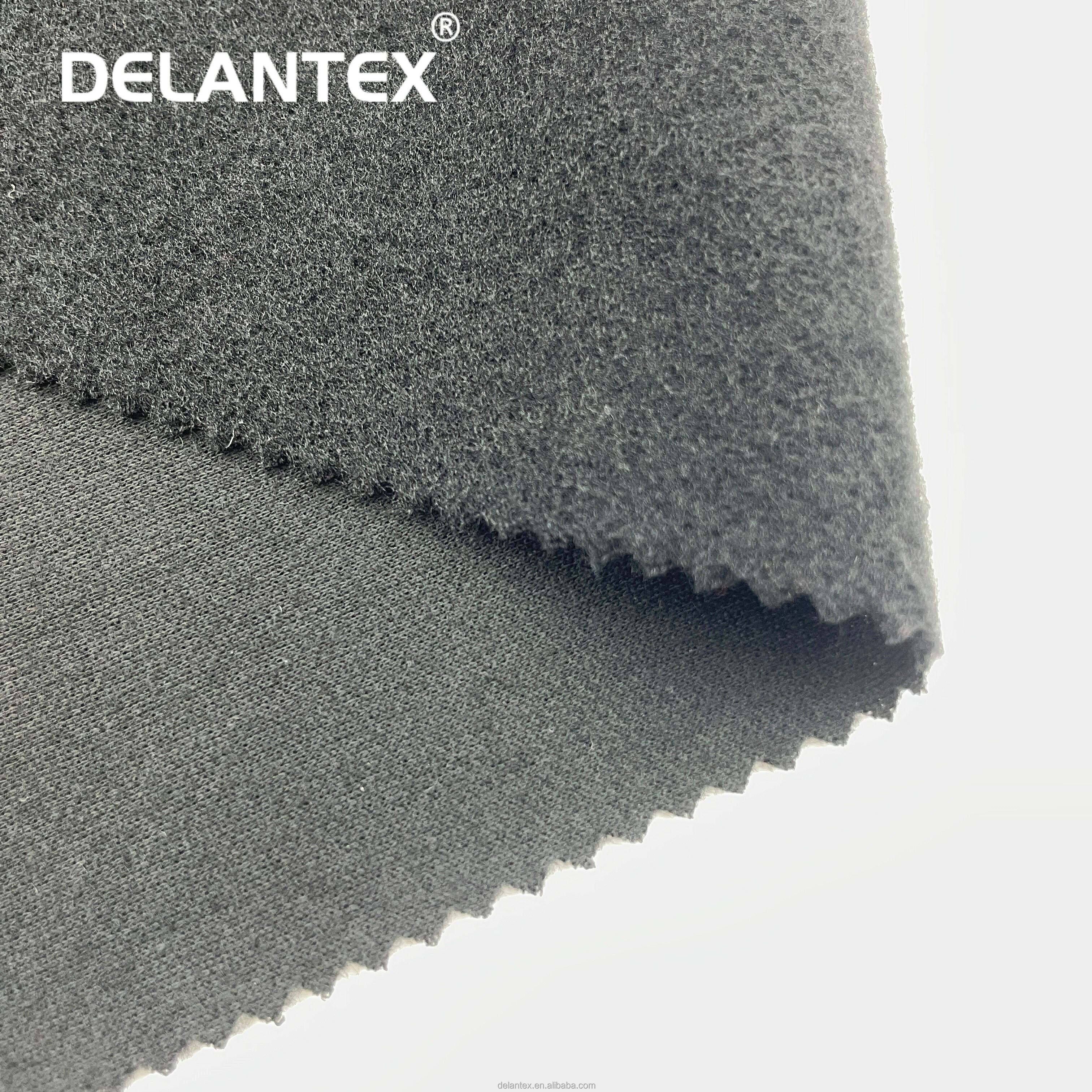 Delantex 30S Spun Polyester 1 Side Brushed Hoodie Fabric Felpa Spun Poly Fleece Fabric